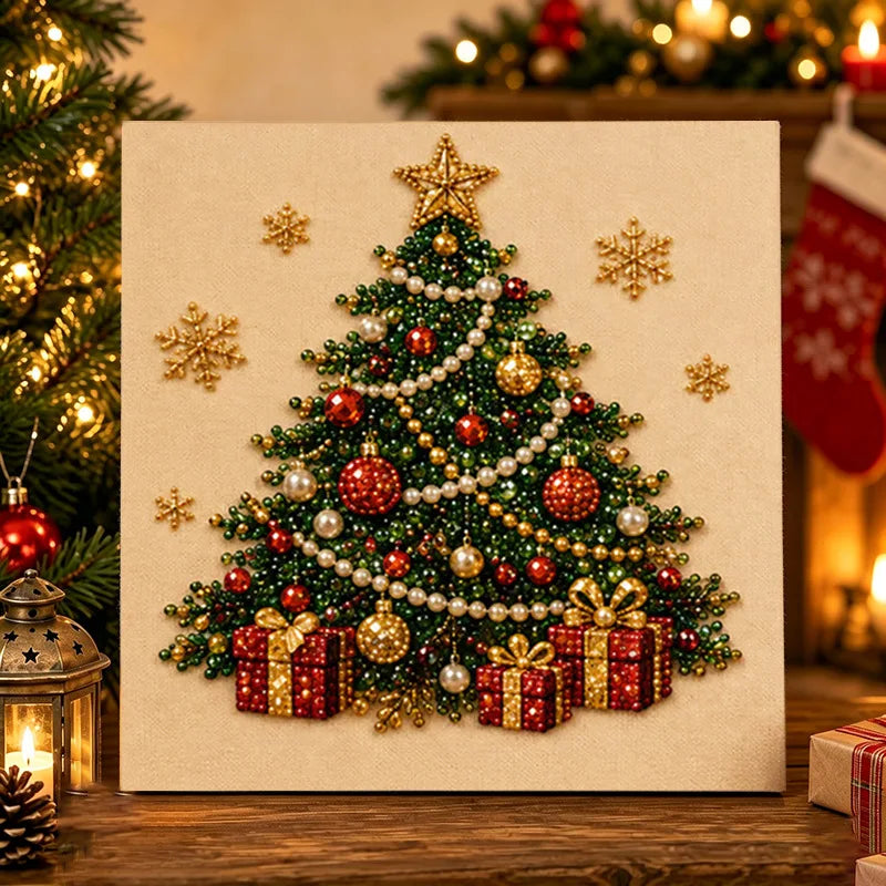 Christmas Pearl Art Kit with Frame – DIY Craft for Home Decor