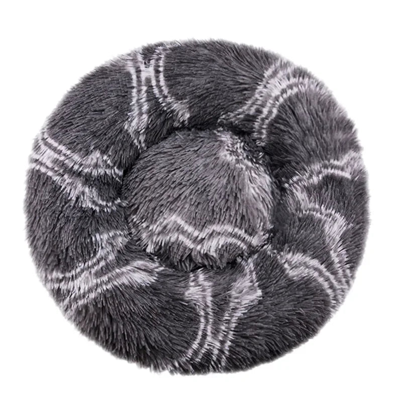 Round Plush Pet Bed 40–90 cm – Soft Warm Bed for Dogs & Cats