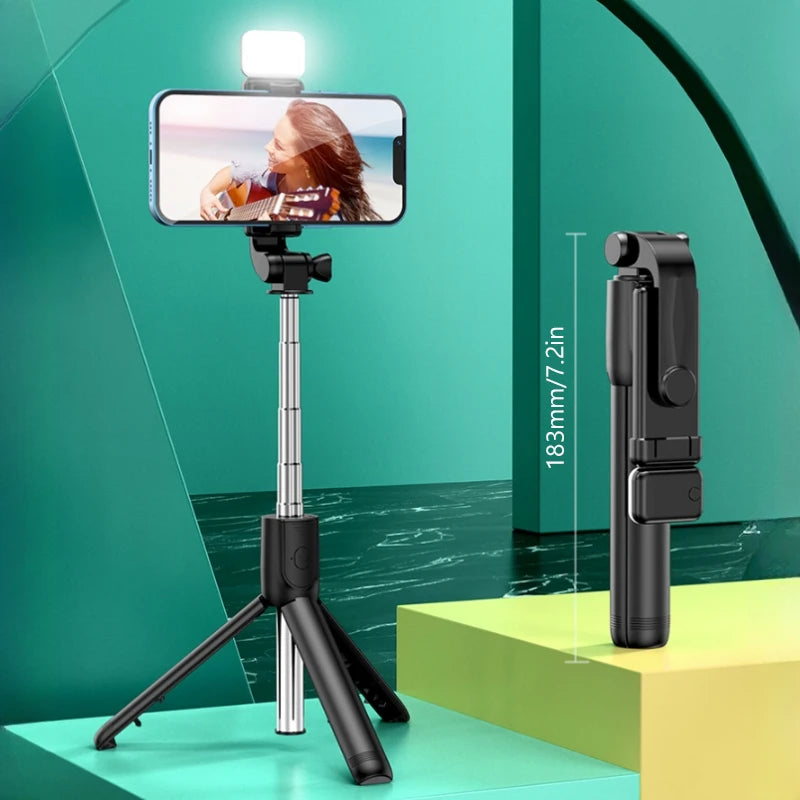 Selfie Stick Tripod with Fill Light & Bluetooth Remote