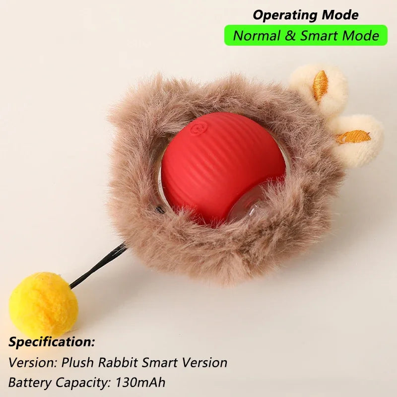 Automatic Rolling Cat Ball with Tail – Rechargeable Interactive Toy
