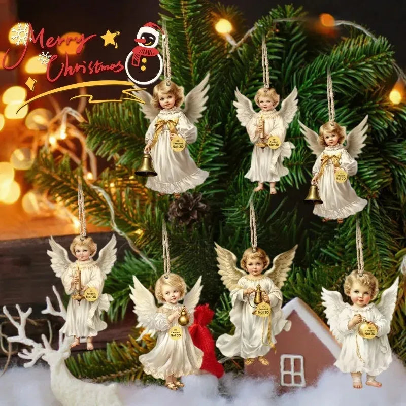 Wooden Christmas Ornaments (12/24 pcs) – Flat Hanging Decorations