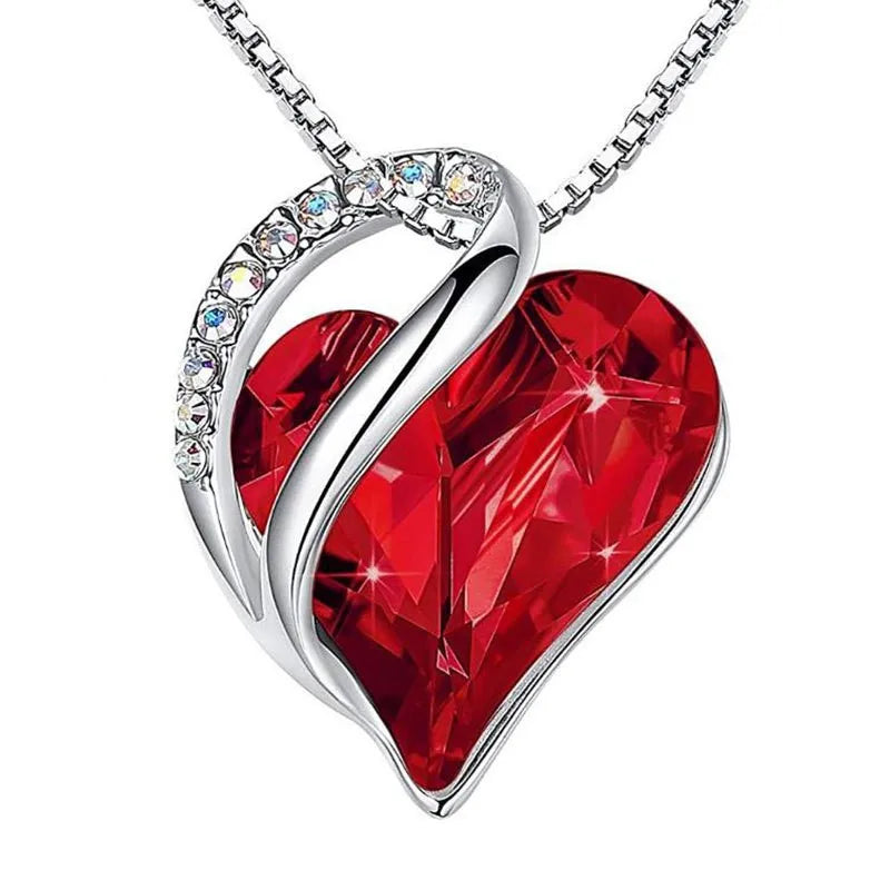Ocean Heart Necklace with Eternal Rose Gift Box
