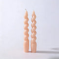 Spiral Taper Scented Candles (2 pcs) – Soy Wax Table Decor