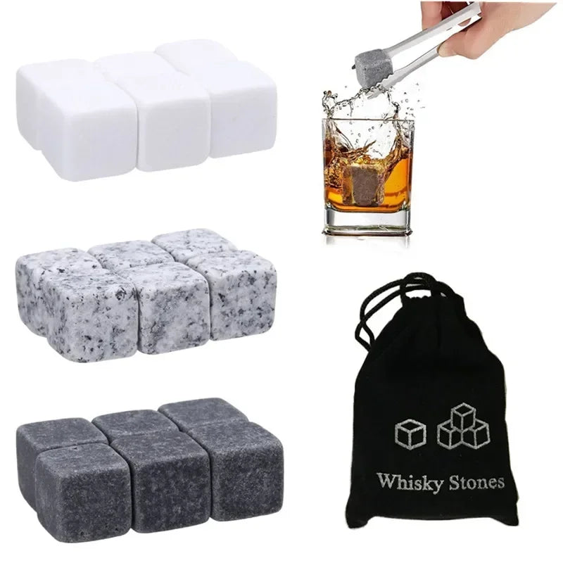 Whiskey Stones (6 pcs) – Reusable Ice Cubes for Drinks