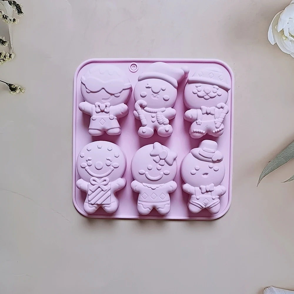 Gingerbread Man Silicone Mold – Christmas Baking, Chocolate & Candles