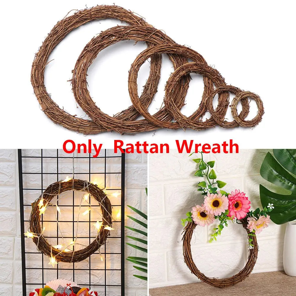 Natural Rattan Wreath Ring 8–30 cm – DIY Christmas Wreath Base