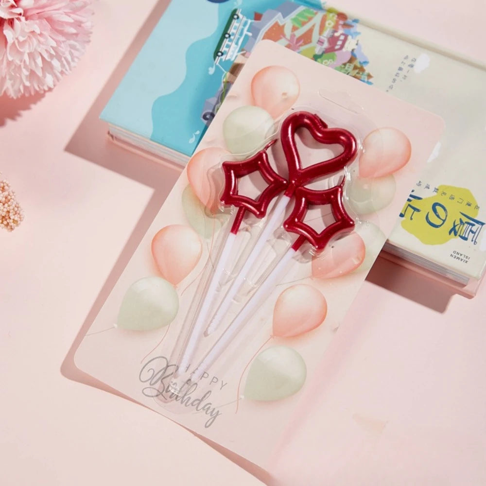 Heart & Star Birthday Cake Candles Set