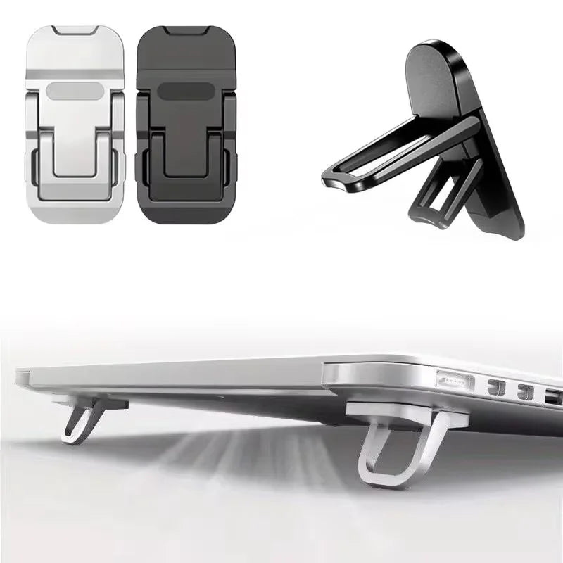 Mini Foldable Laptop Stand (2 pcs) – Invisible Adhesive Riser