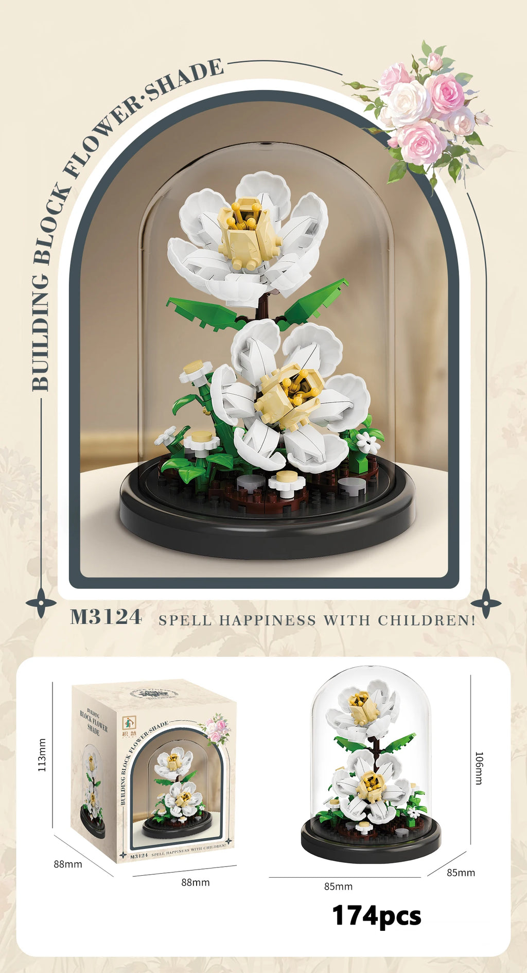 Eternal Flower Bonsai Building Blocks – Botanical Model Kit