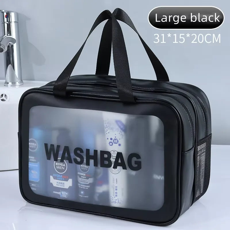 Clear Waterproof Makeup Bag – Large Travel Cosmetic Bag