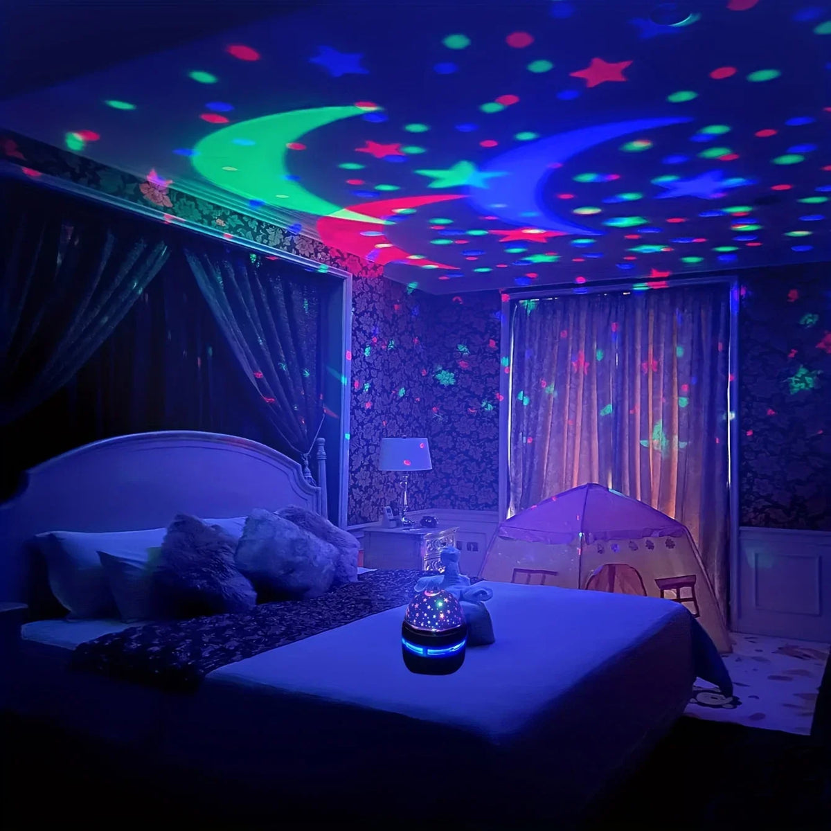 LED Starry Sky Projector Lamp – Moon & Star Night Light
