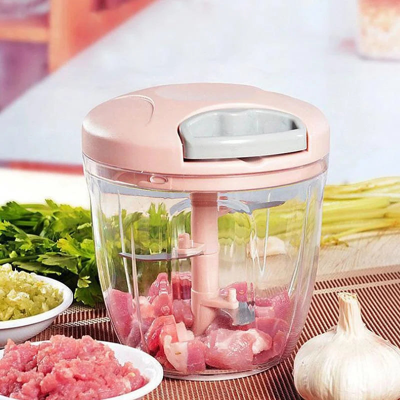 Manual Food Chopper 500/900 ml – Garlic, Onion & Meat Mincer