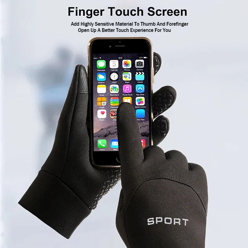 Touchscreen Winter Gloves – Windproof for Running & Skiing