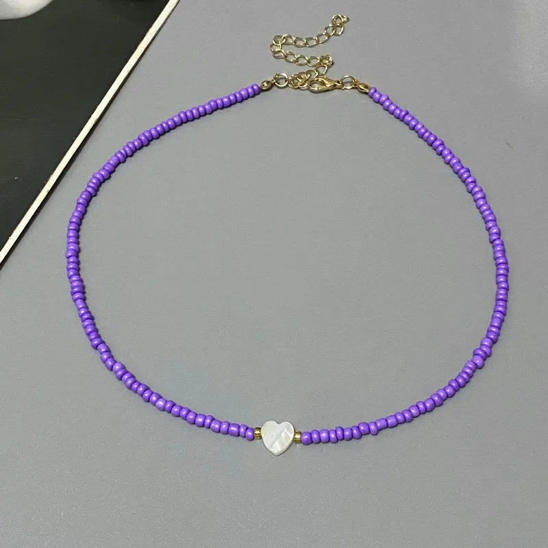 Shell Love Heart Choker Necklace