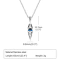 Men's Blue Stone Cube Pendant Necklace – Stainless Steel