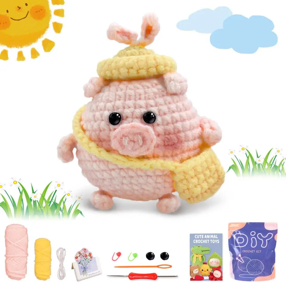 Crochet Kit for Beginners – Animal Amigurumi Starter Set