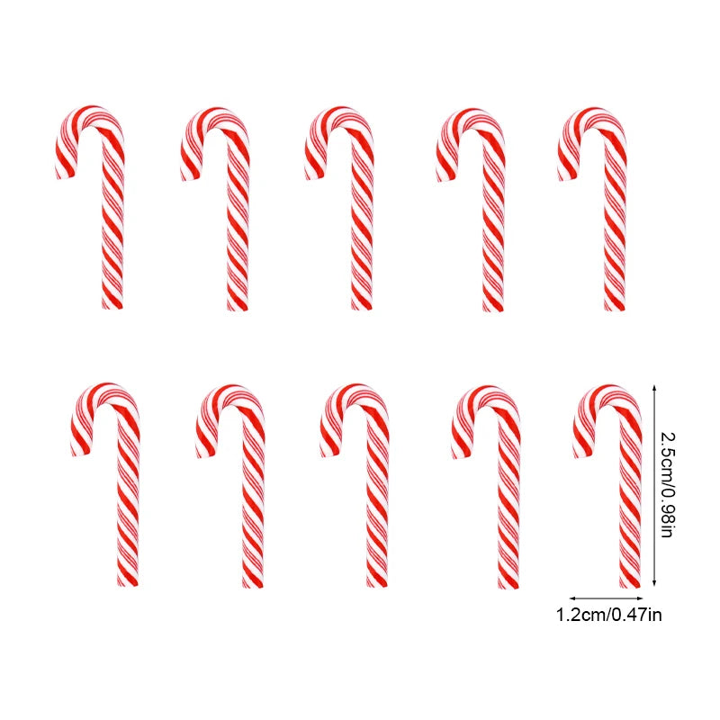 Mini Candy Cane Ornaments (10/30/50 pcs) – Christmas Tree Decor
