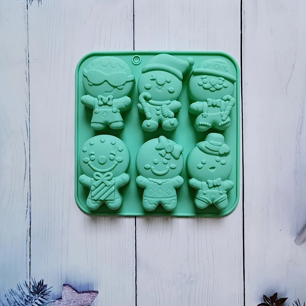 Gingerbread Man Silicone Mold – Christmas Baking, Chocolate & Candles