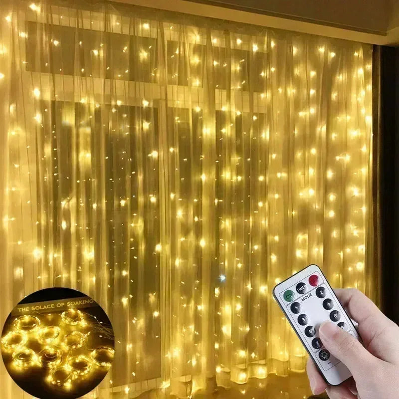 USB Curtain Fairy Lights with Remote – Window & Wall Christmas Lights