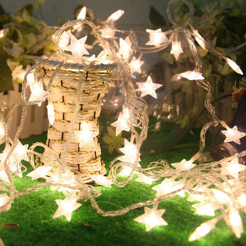 LED Star String Lights – USB/Battery Christmas Garland