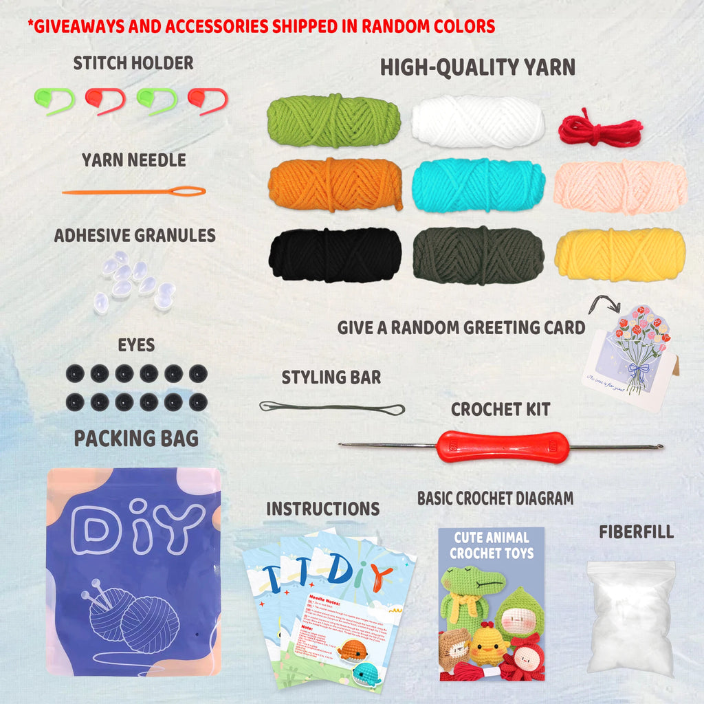 Crochet Kit for Beginners – Animal Amigurumi Starter Set
