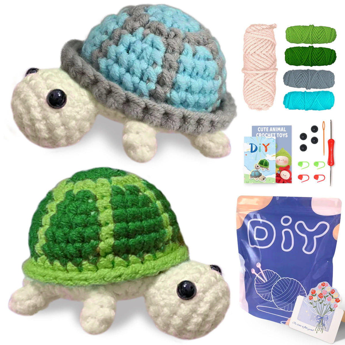 Crochet Kit for Beginners – Animal Amigurumi Starter Set