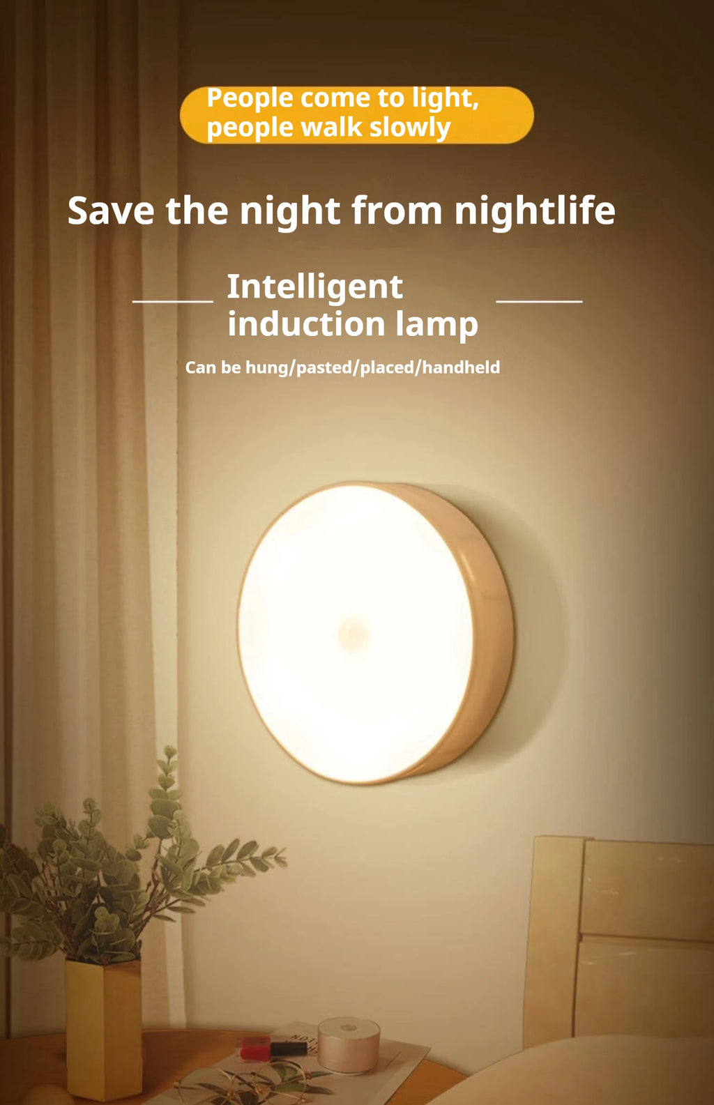 Rechargeable Motion Sensor Night Light – Cabinet & Hallway Lamp
