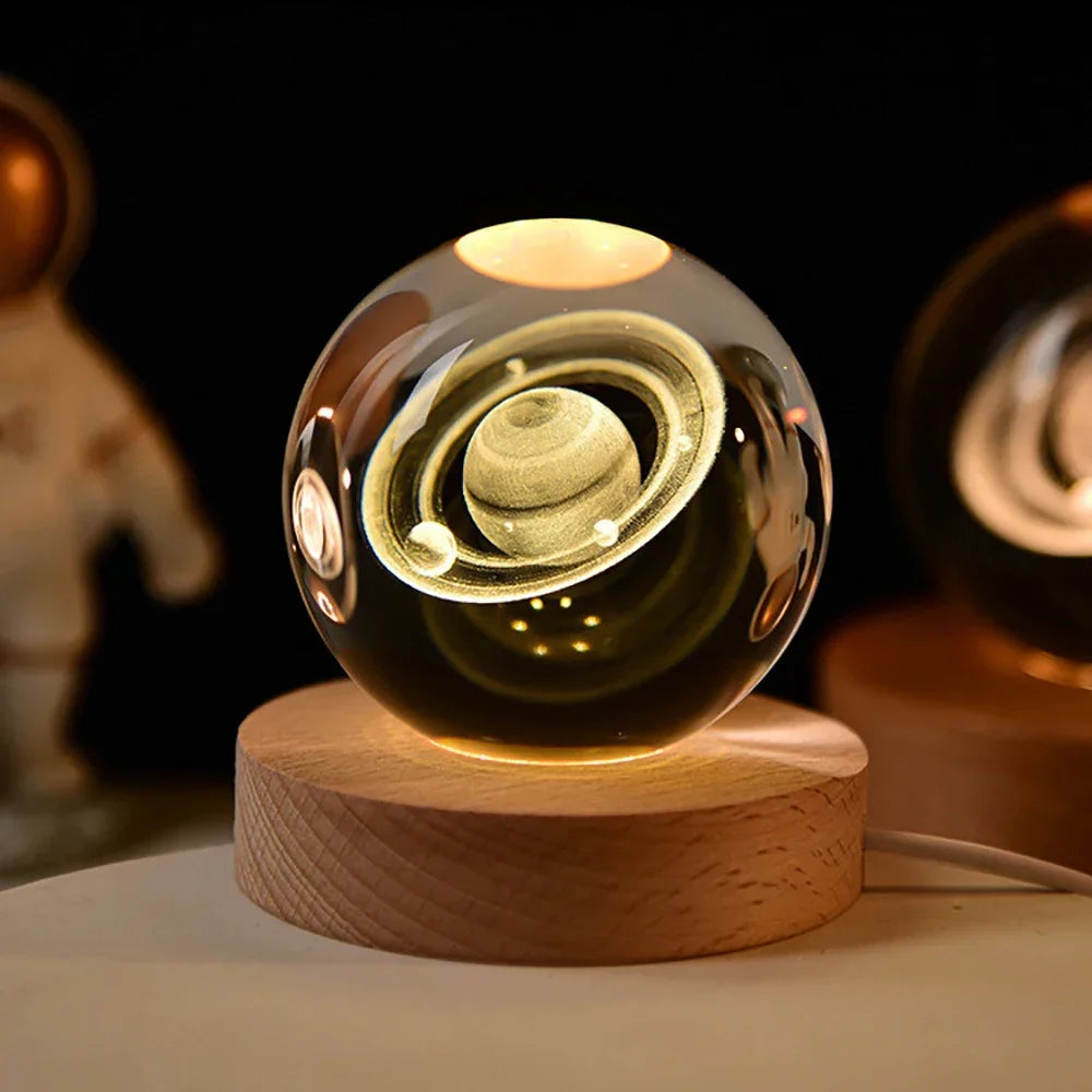 Galaxy Crystal Ball Night Light – Solar System Lamp