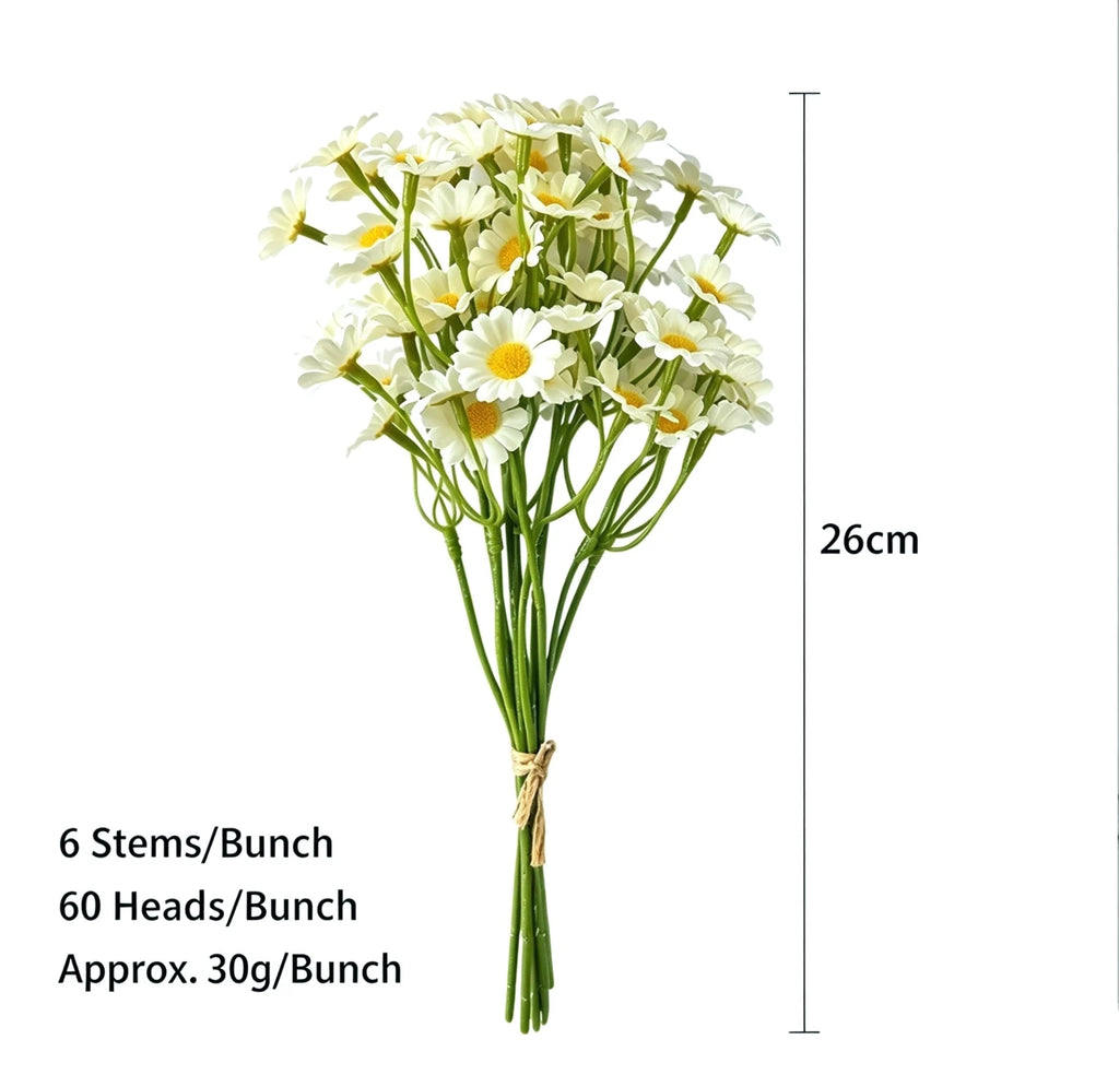 Artificial Daisy Bouquet – Faux Flowers for Table Decor