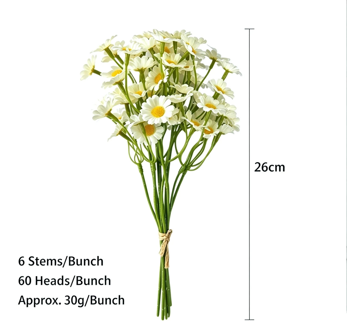Artificial Daisy Bouquet – Faux Flowers for Table Decor