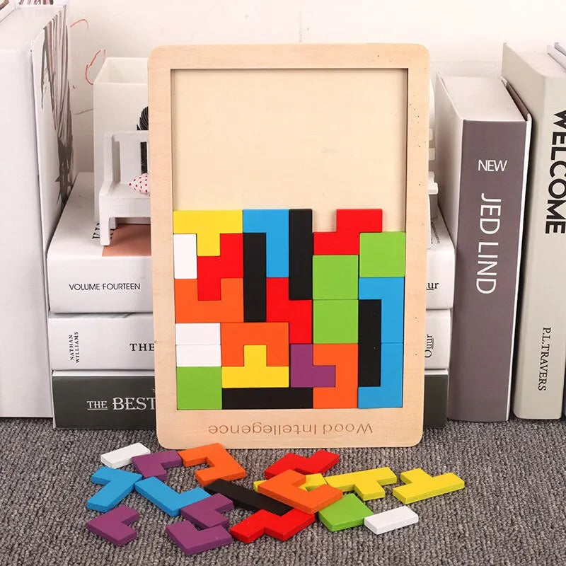 Wooden Tangram Brain Teaser Puzzle – Montessori Toy