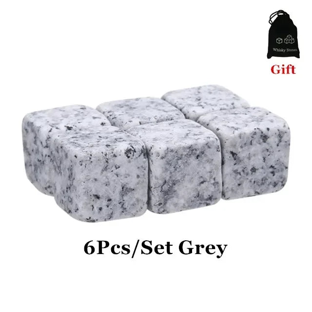 Whiskey Stones (6 pcs) – Reusable Ice Cubes for Drinks