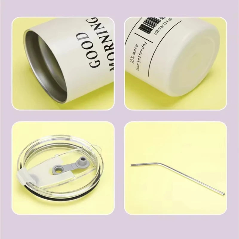 600 ml Insulated Tumbler with Straw – Stainless Steel Travel Cup