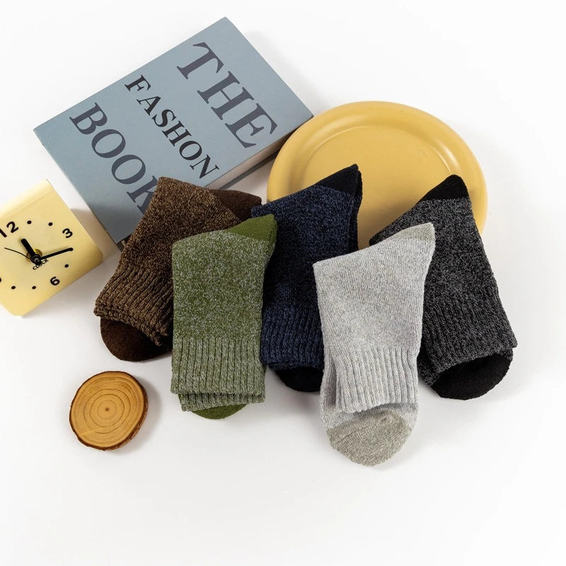 Thick Merino Wool Winter Socks – Thermal Towel Sole