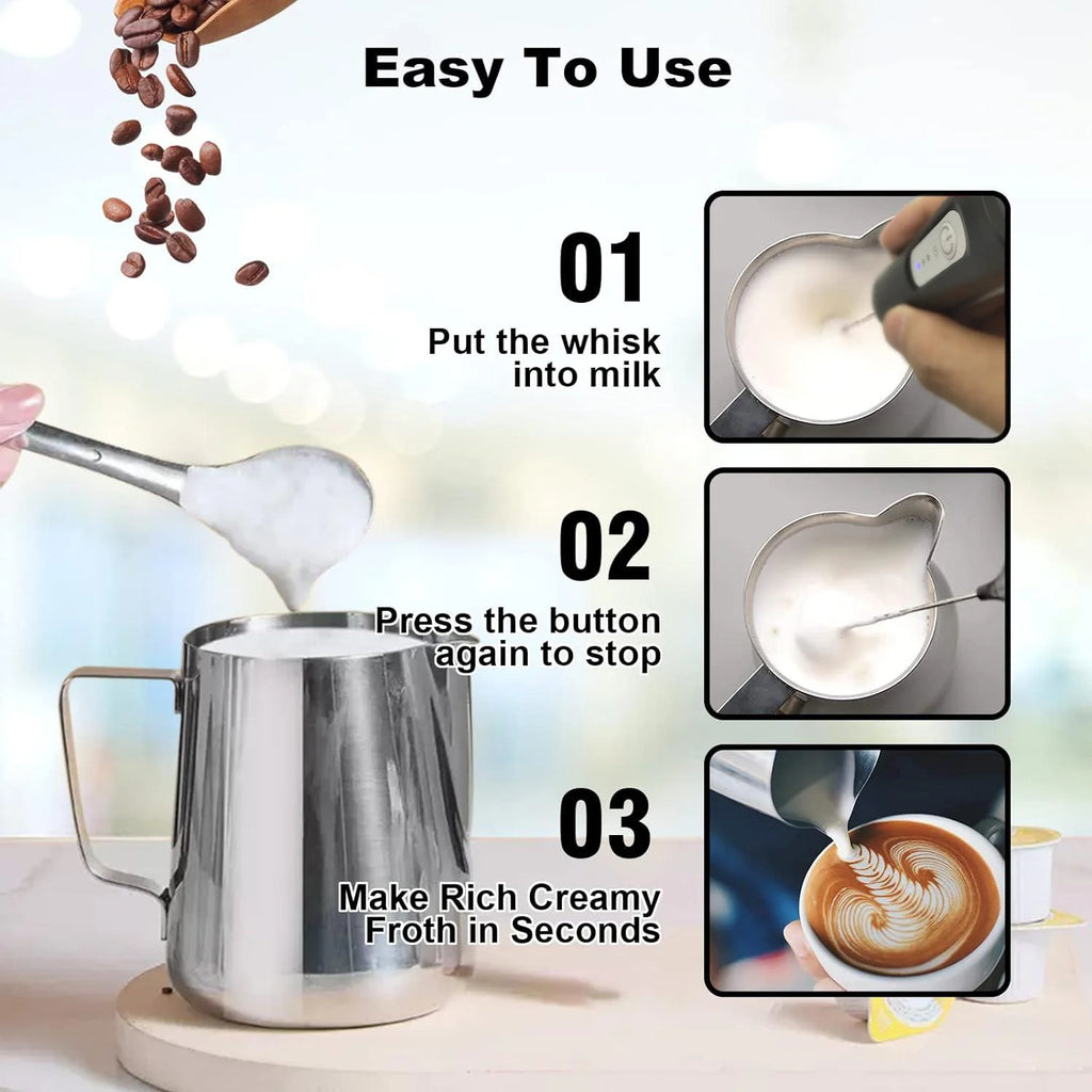 Rechargeable Mini Milk Frother – 3 Speeds
