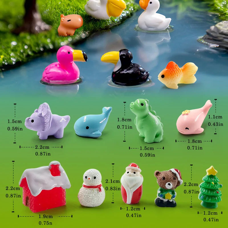 Mini Animal Figurines (20 pcs) – Fairy Garden & Christmas Decor