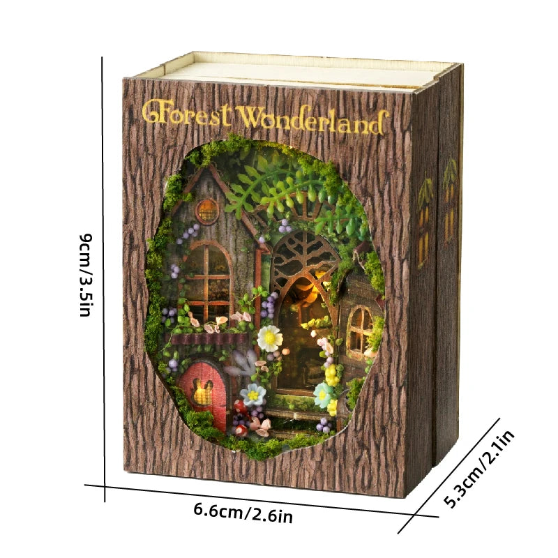 DIY Miniature Wooden Dollhouse Kit with LED Light – 3D Puzzle Gift