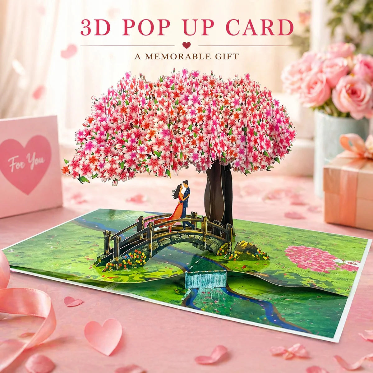 3D Pop-Up Flower Greeting Card – Handmade Card for Any Occasion