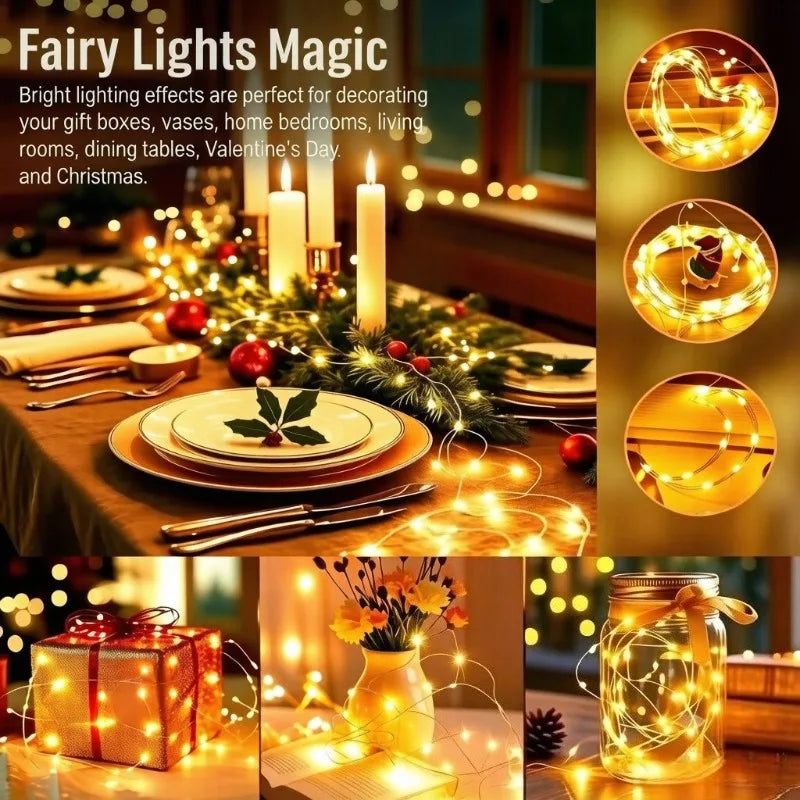 USB LED Fairy Lights with Remote – 8 Modes Christmas String Lights