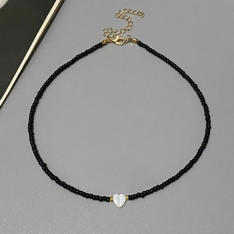 Shell Love Heart Choker Necklace