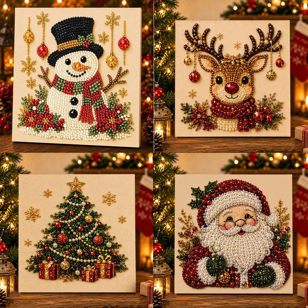 Christmas Pearl Art Kit with Frame – DIY Craft for Home Decor