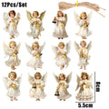 Wooden Christmas Ornaments (12/24 pcs) – Flat Hanging Decorations