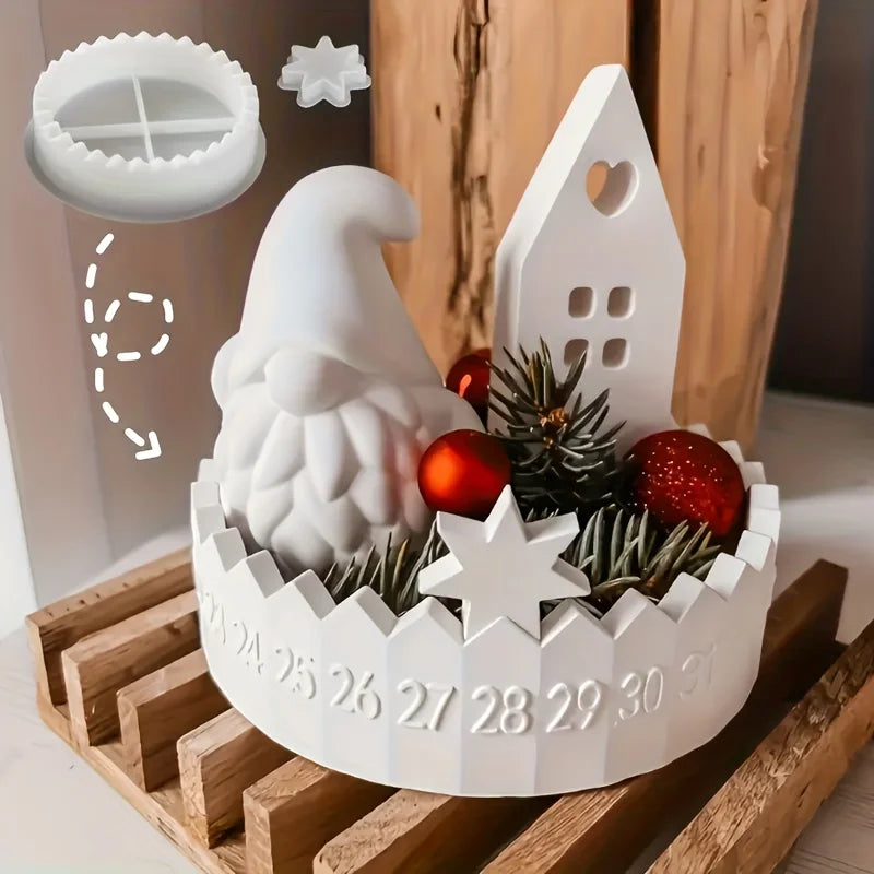 Advent Countdown Candle Holder Silicone Mold – DIY Christmas Decor