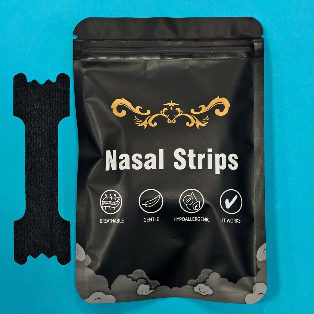 Black Nasal Strips Comfortable Nose Strips for Easier Breathing Easy To Apply Gentle Fit for Night & Daily Use