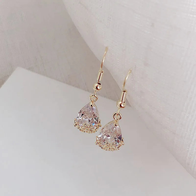 Crystal Flower Stud Earrings for Women