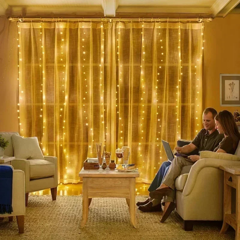 USB Curtain Fairy Lights with Remote – Window & Wall Christmas Lights