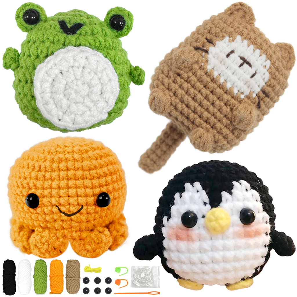 Crochet Kit for Beginners – Animal Amigurumi Starter Set