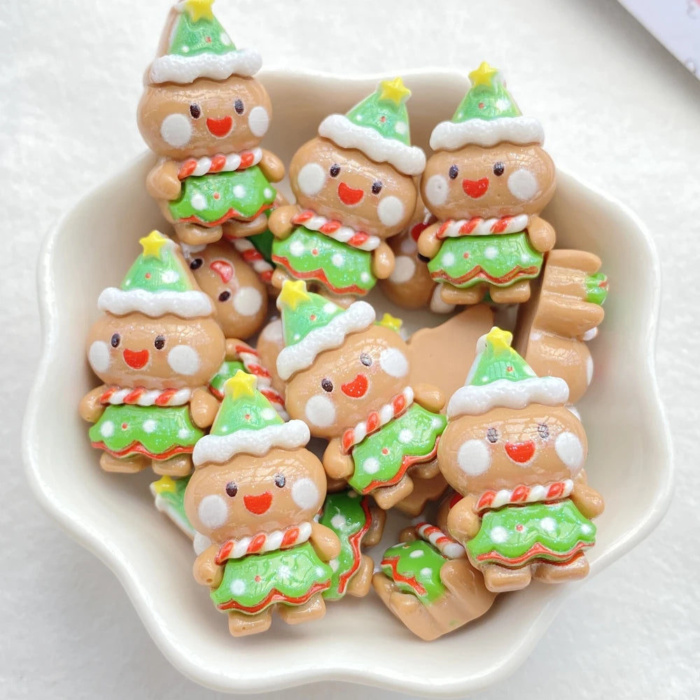 Resin Christmas Charms (10 pcs) – Snowman, Tree & Bell for Crafts