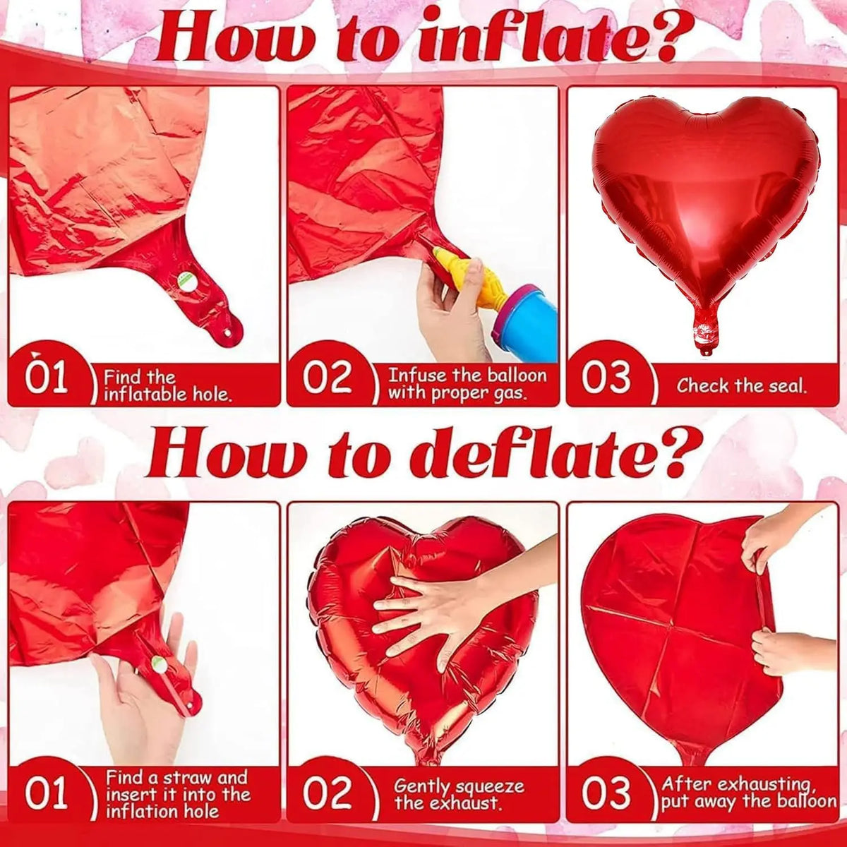Red Heart Foil Balloons 18" – Valentine's & Party Decor