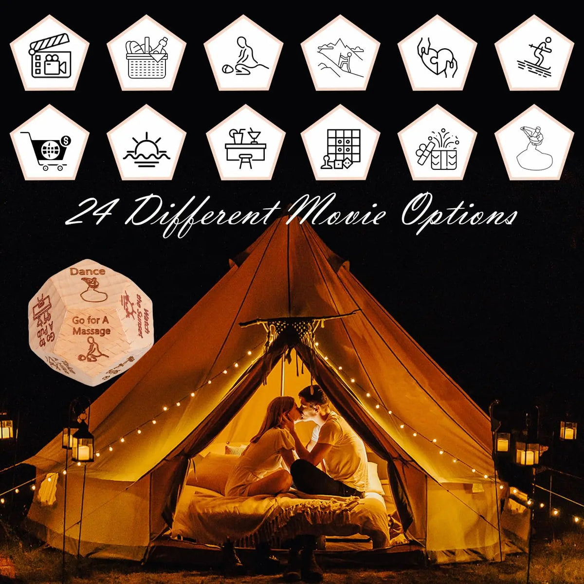 Couples Date Night Decision Dice – Food, Movie & Activity